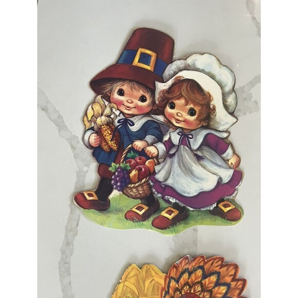 Vintage EUREKA Autumn Thanksgiving Turkey Die-Cut Classroom Decoration Set of 7 - Picture 6 of 8